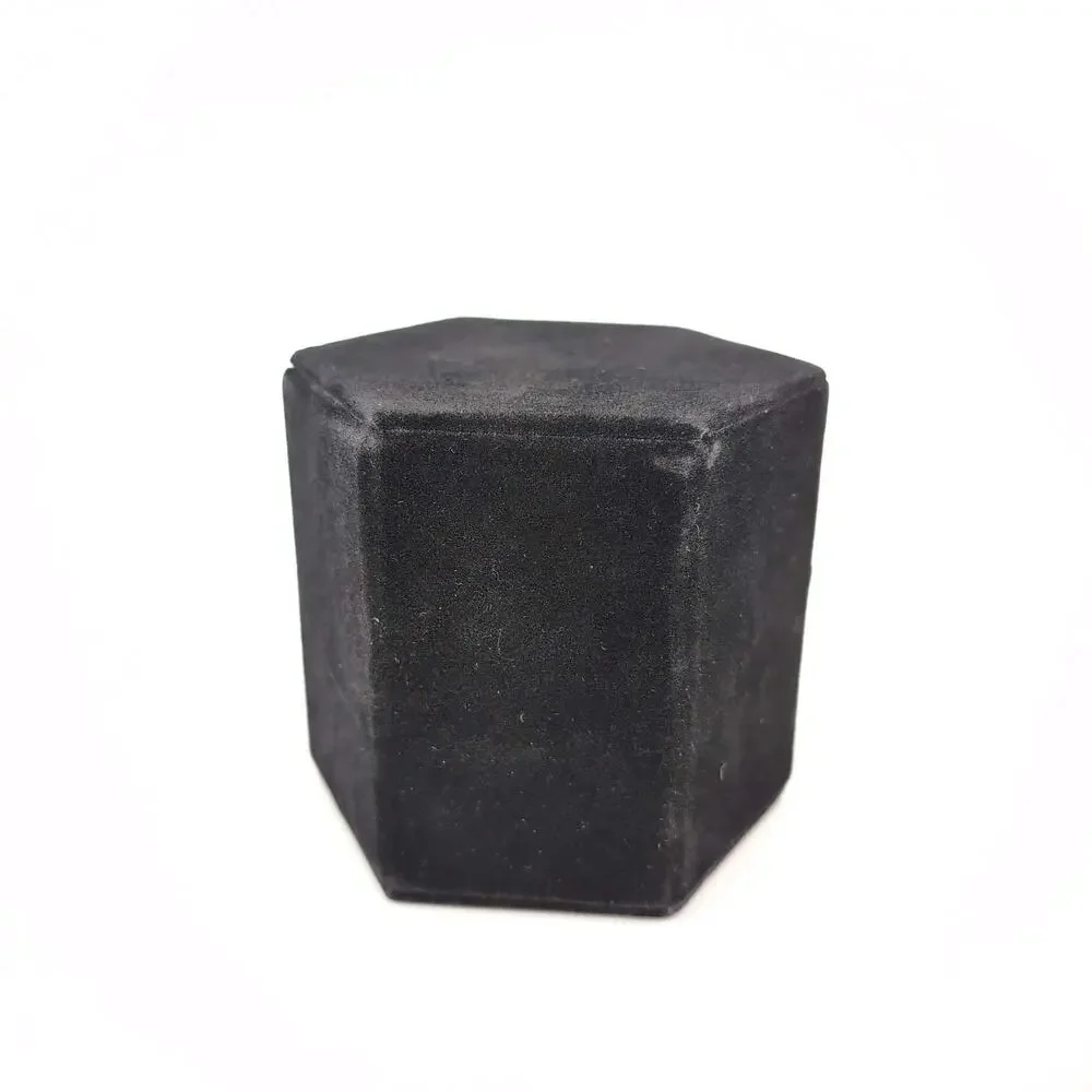 Black Velvet Hexagon Jewelry Display Ring Earrings Pendant Necklace Riser - GUC